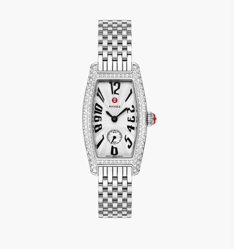 Michele Watches Deco Diamond Stainless Steel Watch