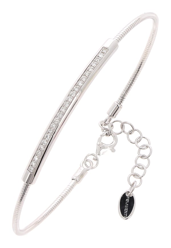 Pesavento DNA Spring Diamond Polished Silver Rhodium Bangle Bracelet