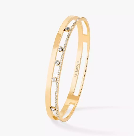Messika Move Diamond 18K Polished White Gold Band Bracelet