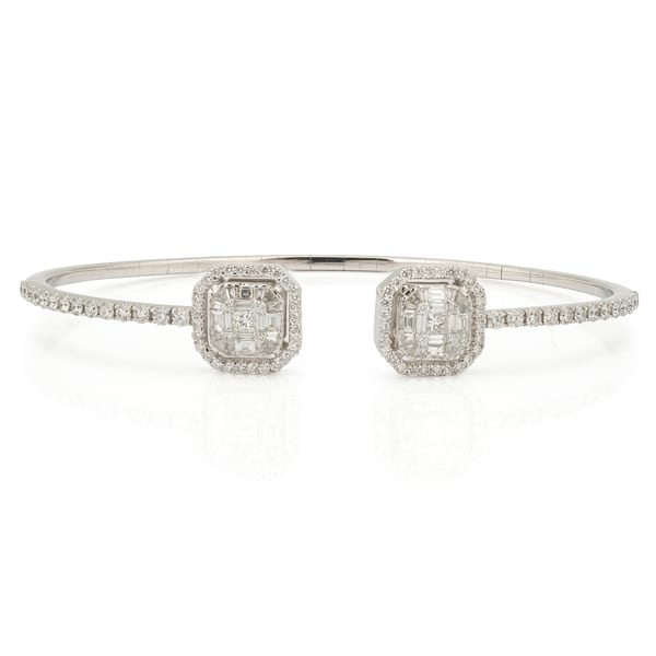 ZYDO ITALY Diamond 18K White Gold Bangle Bracelet