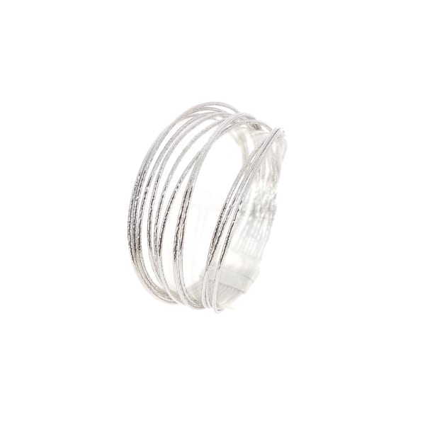 Pesavento DNA Spring Polished Rhodium Cuff Bracelet