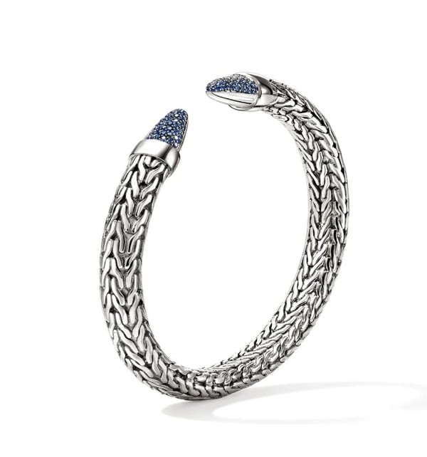 John Hardy Sapphire Polished Silver Sterling Silver Cuff Bracelet