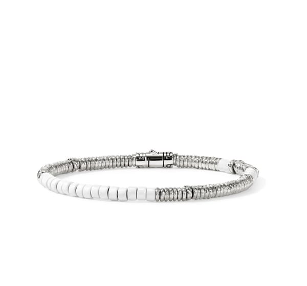 John Hardy Classic Chain Enamel Silver Sterling Silver Chain Bracelet