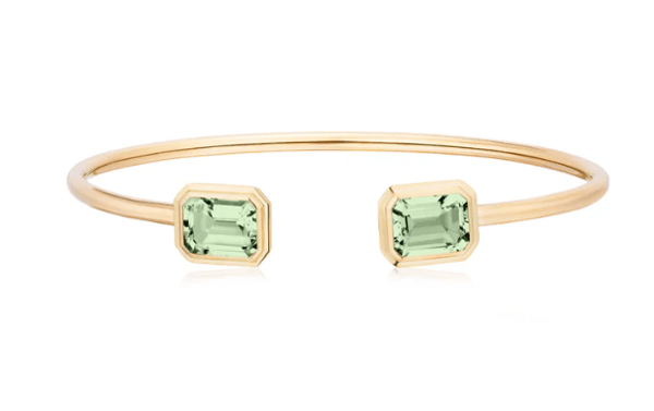 Goshwara Manhattan Prasiolite 18K Polished Yellow Gold Bangle Bracelet