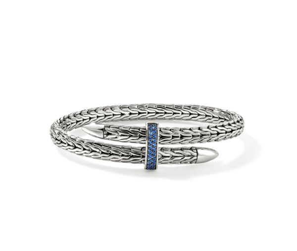 John Hardy Sapphire Sterling Silver Cuff Bracelet