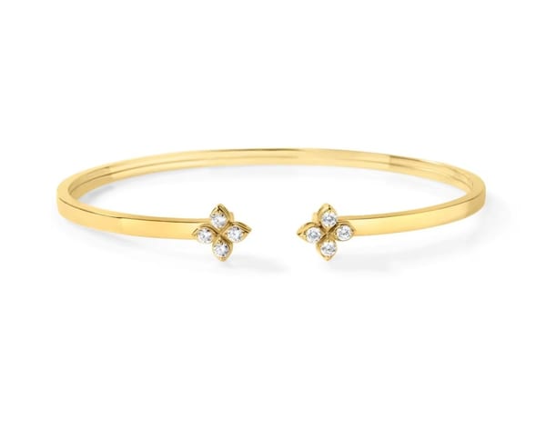 Roberto Coin Love In Verona Diamond 18K Polished Yellow Gold Bangle Bracelet