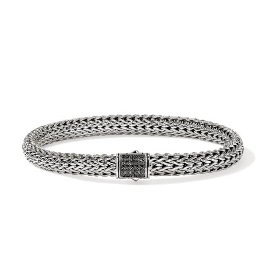 John Hardy Sapphire Polished Silver Sterling Silver Chain Bracelet