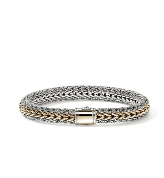 John Hardy Polished Two-Tone Sterling Silver Chain Bracelet