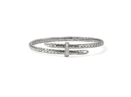 John Hardy Diamond Polished Silver Sterling Silver Cuff Bracelet