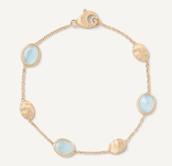 Marco Bicego Siviglia Aquamarine 18K Yellow Gold Chain Bracelet