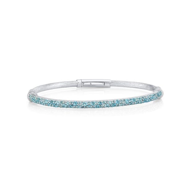 Sloane Street Swiss Blue Topaz Silver Sterling Silver Bangle Bracelet