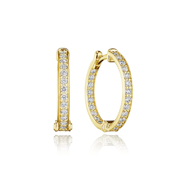 Verragio Diamond in 18K Polished Yellow Gold Hoop Earrings