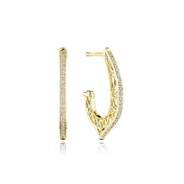 Verragio Diamond in 18K Polished Yellow Gold Hoop Earrings