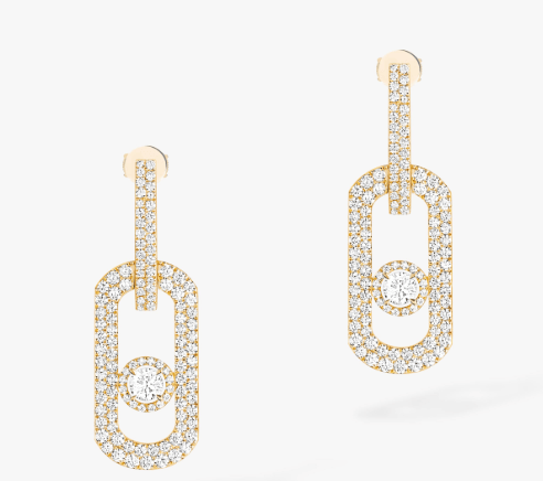 Messika Move Diamond in 18K Polished Pink Gold Dangle Earrings
