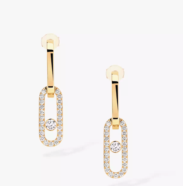Messika Move Diamond in 18K Polished Yellow Gold Drop Earrings