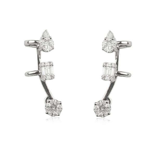 ZYDO ITALY Diamond in 18K White Gold Dangle Earrings