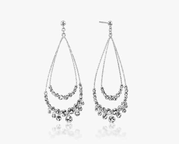 Platinum Born in 850PTK Polished Platinum Dangle Earrings