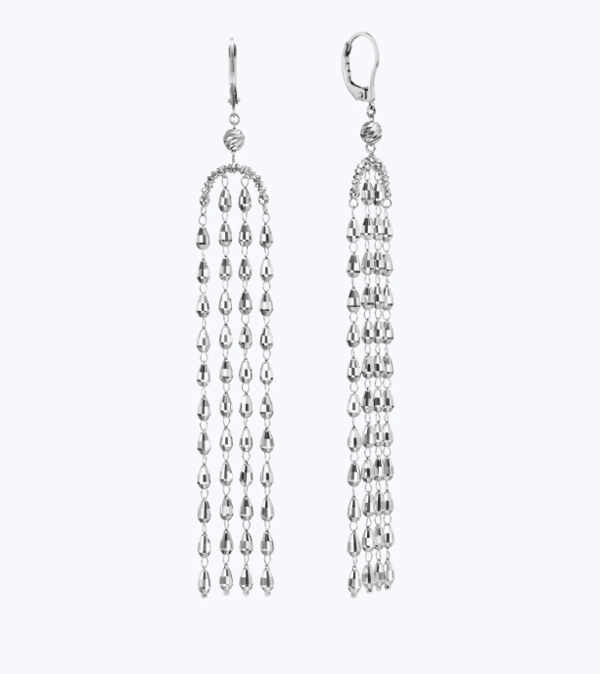 Platinum Born in 900PTK Polished White Platinum Chandelier Earrings