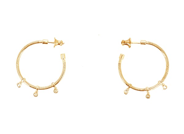 Pesavento DNA Diamond in 18K Polished Yellow Vermeil Hoop Earrings
