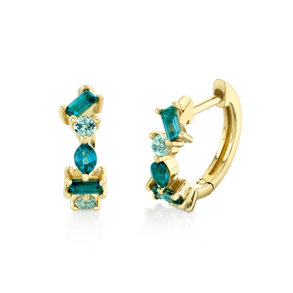 Sloane Street Topaz in 18K Polished Yellow Gold Huggie Earrings