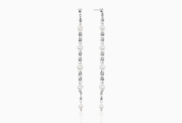Platinum Born Pearl Platinum Dangle Earrings
