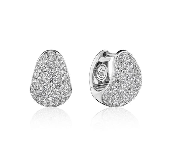 Verragio Diamond in 18K Polished White Gold Huggie Earrings