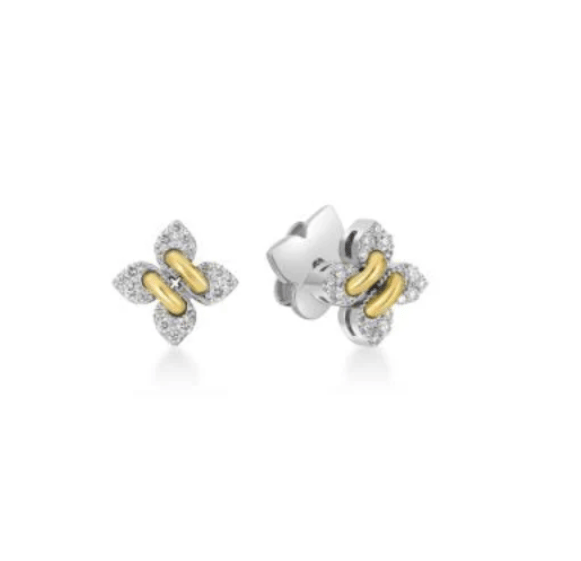 Roberto Coin Diamond in 18K Polished White Gold Post Earrings