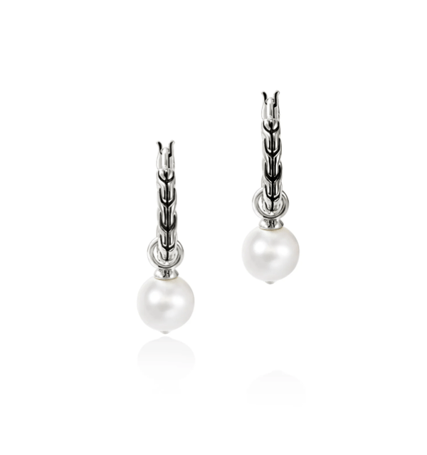 John Hardy Freshwater Pearl Sterling Silver Drop Earrings