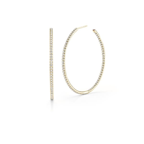 Roberto Coin Diamond White Gold Hoop Earrings