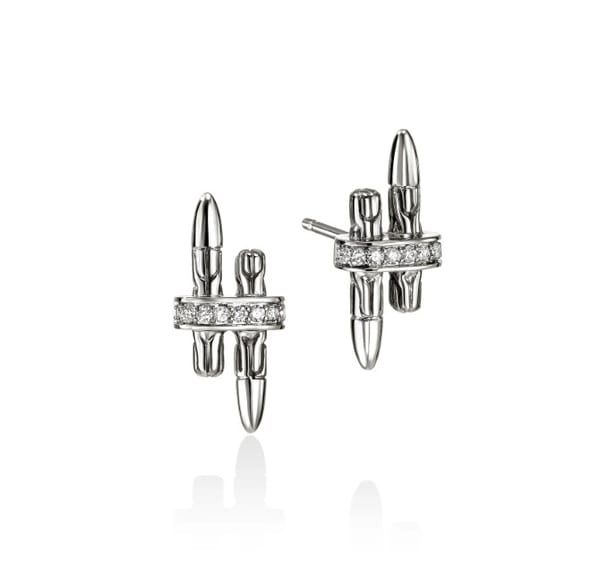 John Hardy Diamond Polished Sterling Silver Post Earrings