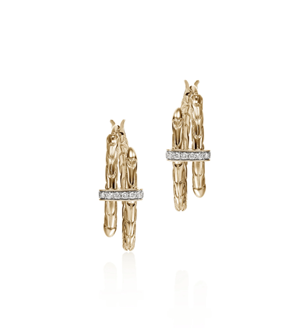 John Hardy Diamond in 14K Yellow Gold Post Earrings