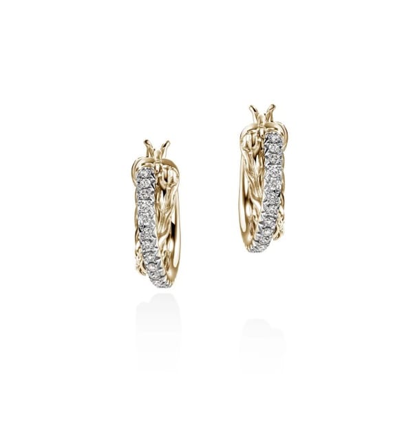 John Hardy Diamond in 14K Yellow Gold Post Earrings