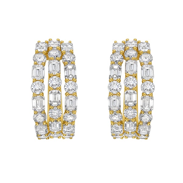 Ruchi Diamond in 18K Polished Yellow Gold Hoop Earrings