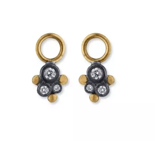 Lika Behar Collection Diamond in 24K Matte Yellow Gold Drop Earrings