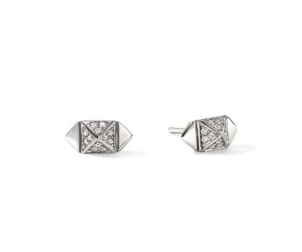 John Hardy Diamond Polished Silver Sterling Silver Post Earrings
