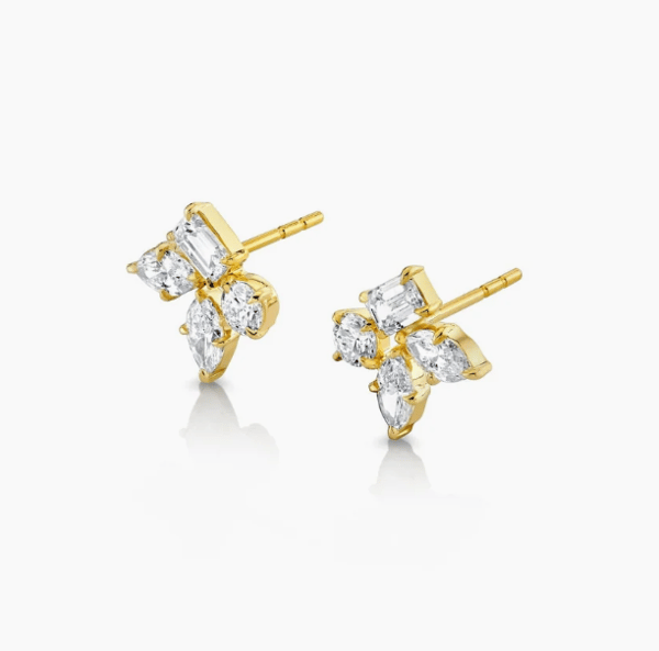 Michael M Diamond in 18K Polished White Gold Post Earrings