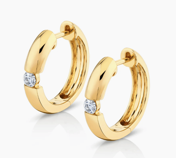 Michael M Diamond in 18K Polished Yellow Gold Hoop Earrings