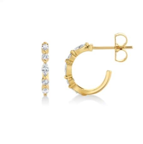 Michael M Diamond in 18K Polished White Gold Hoop Earrings