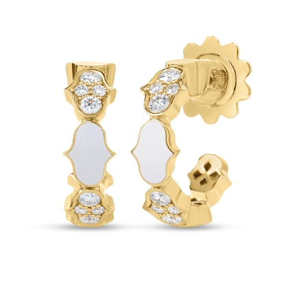 Roberto Coin Diamond in 18K Polished Yellow Gold Hoop Earrings
