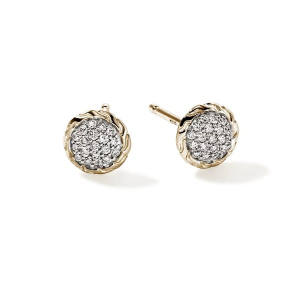 John Hardy Diamond in 14K Polished Yellow Gold Post Earrings