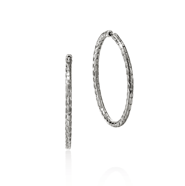John Hardy Classic Chain Silver Sterling Silver Hoop Earrings