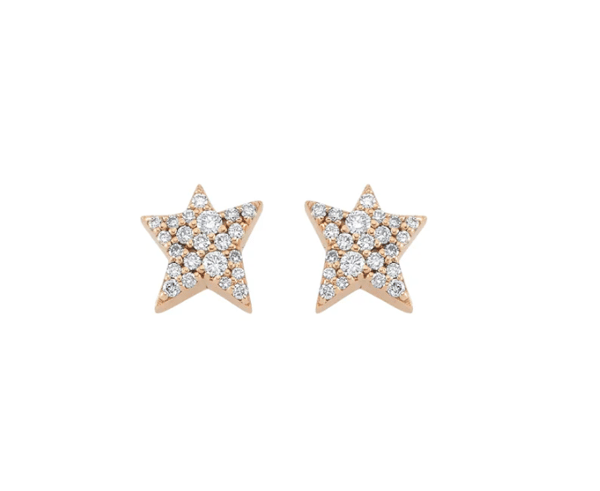 Bee Goddess Diamond in 14K Polished Rose Gold Post Earrings