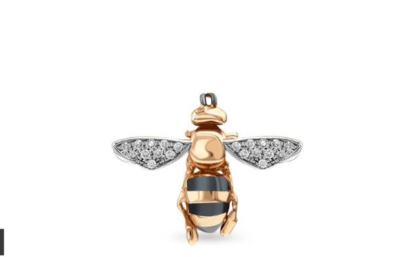 Bee Goddess Diamond in 14K Polished Rose Gold Post Earrings