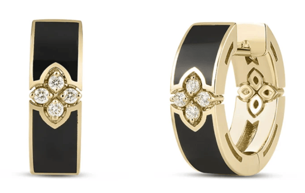 Roberto Coin Diamond in 18K Polished Yellow Gold Huggie Earrings