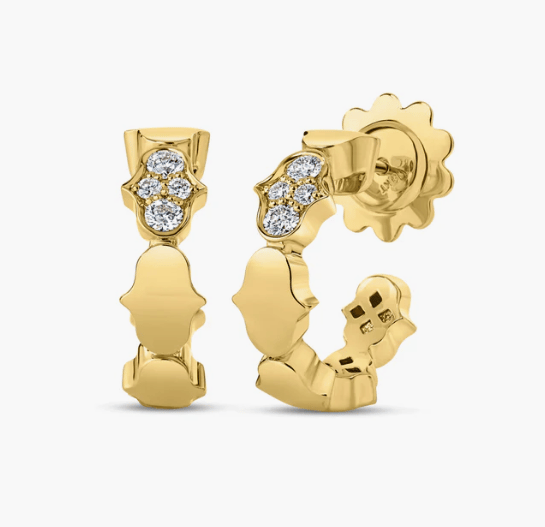 Roberto Coin Cobra Enamel in 18K Polished Yellow Gold Post Earrings