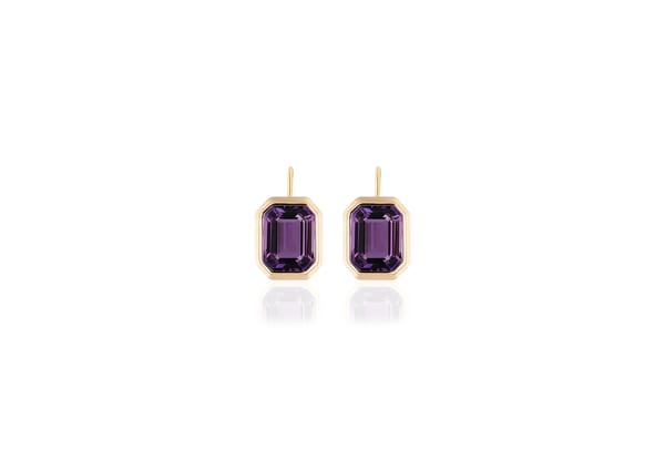 Goshwara Manhattan Amethyst in 18K Polished Yellow Gold Drop Earrings