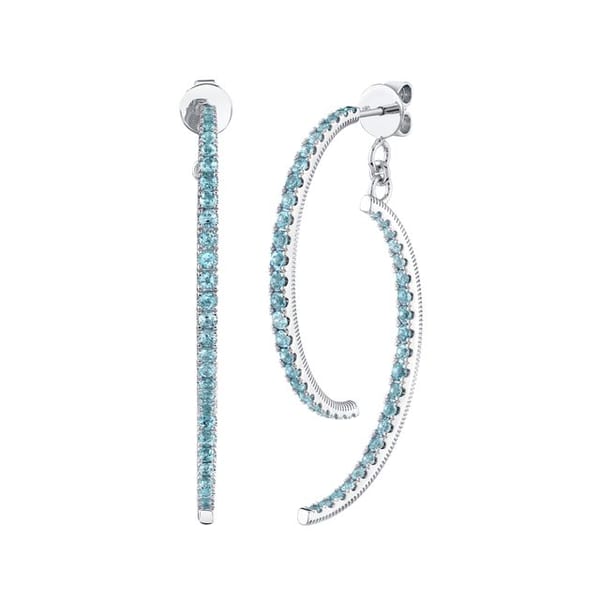 Sloane Street Swiss Blue Topaz Polished Silver Sterling Silver Drop Earrings