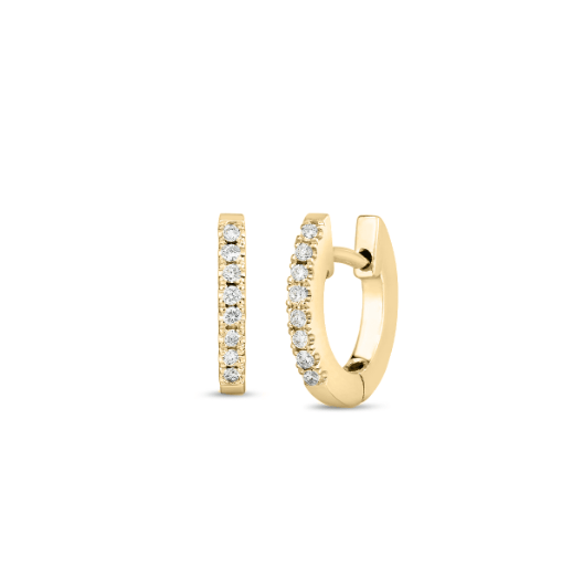 Roberto Coin Diamond Yellow Gold Hoop Earrings