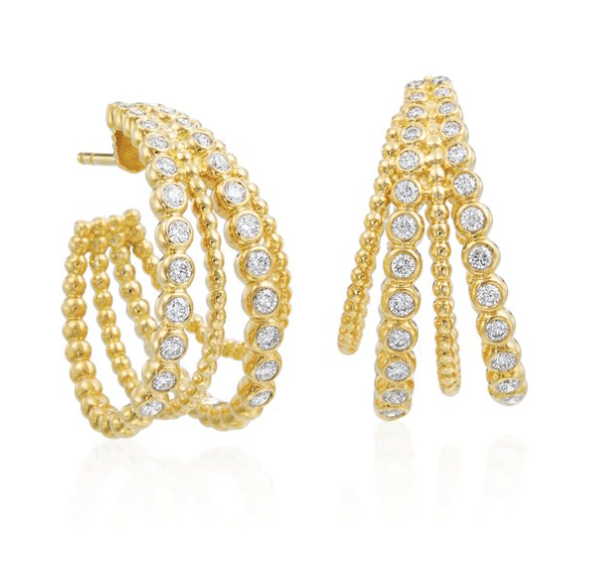 Gumuchian Diamond in 18K Polished Pink Gold Hoop Earrings