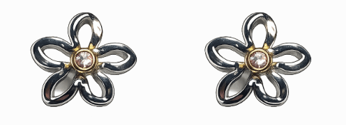 Suna Bros Diamond in 900PTK Polished Silver Platinum Post Earrings